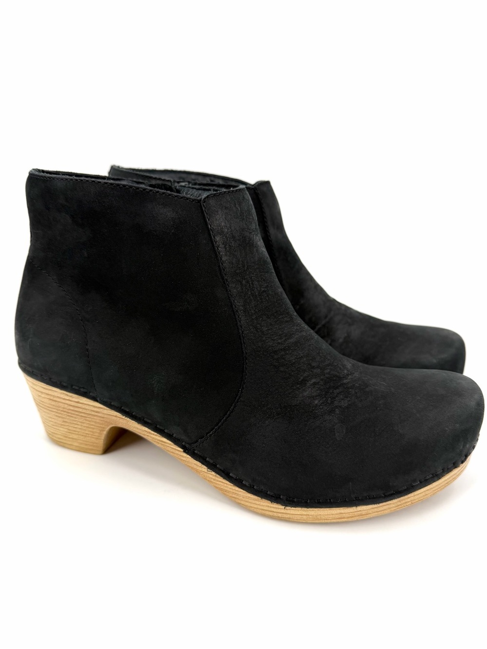 Dansko Maria Boot Clog Milled Nubuck Leather Black EU 39 US 8.5-9